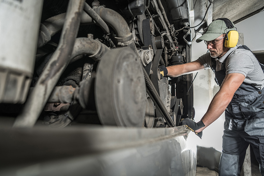 Male engineer working on the machinery